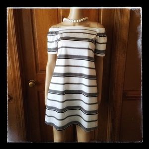 Maison Jules Womens Striped Sheath Dress